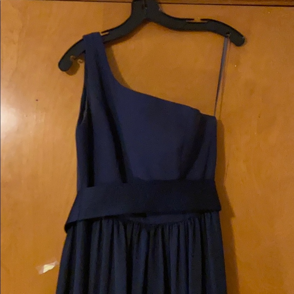 Vera Wang navy blue bridesmaid dress